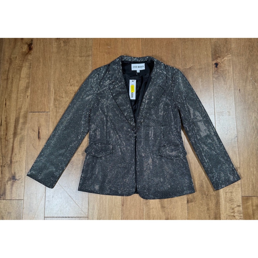 Steve Madden Black Glitter Blazer